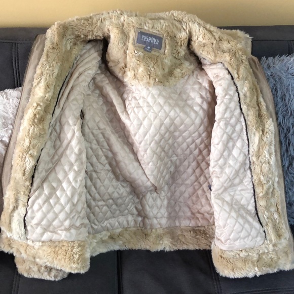 WILSONS LEATHER Tan Suede and Faux Fur Coat Size M - Picture 9 of 14
